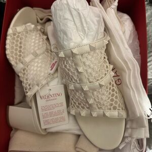 Valentino Garavani Studded Mules in Blue